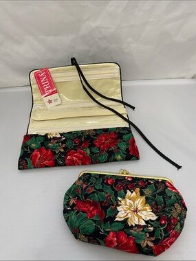 Vintage Floral Travel Jewelry and Kiss-Lock Purse
